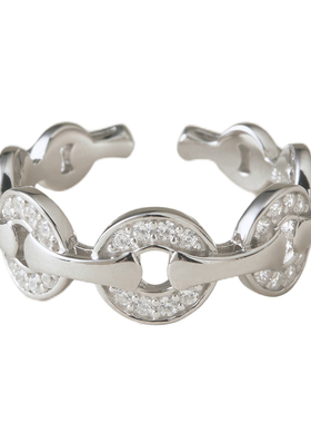 素图简约钱币戒指925银小众设计