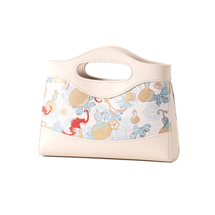 新中式国风真丝宋锦蜀锦手拎包单肩斜跨包包配旗袍送长辈妈妈礼物