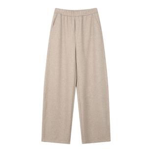 solighter 法式羊毛混纺针织弯刀裤女秋冬2025新款高腰显瘦长裤