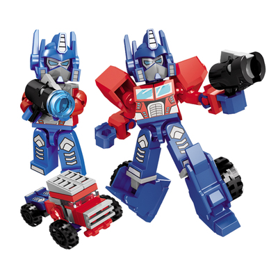 积木智力拼装玩具男孩变形机器人