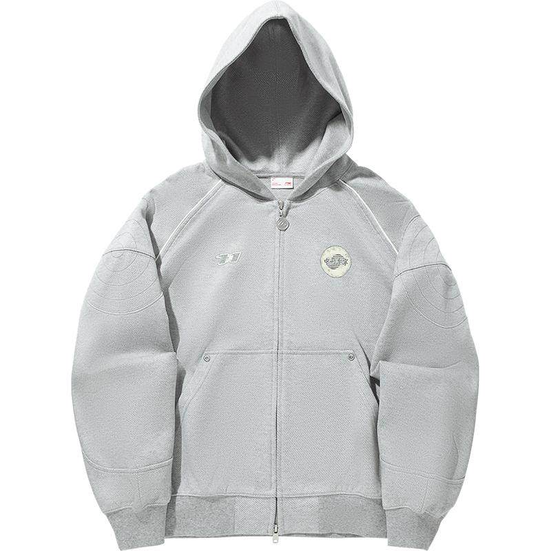 李宁宽松连帽女针织外套运动服