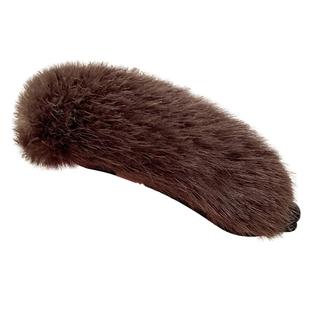 气质优雅毛绒一字发夹女简约百搭高级感扭扭扣后脑勺抓夹2025新款