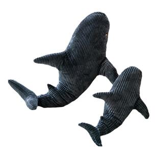 妙HOME鲨鱼创意公仔睡觉抱夹腿虎鲨抱枕玩偶礼物女BLÅHAJ布罗艾