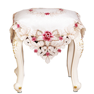欧式高档贡缎凳子布盖布美甲店 化妆凳换鞋凳床尾凳钢琴凳盖巾