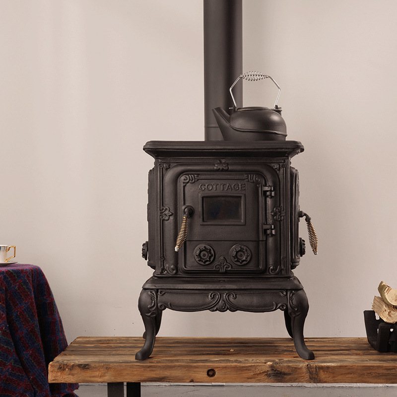 纽波特FS601铸铁真火燃木可烧水大壁炉自建房别墅民宿复古取暖器