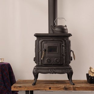 纽波特FS601铸铁真火燃木可烧水大壁炉自建房别墅民宿复古取暖器