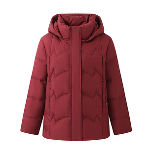 鸭鸭2025新款冬季加厚妈妈款羽绒服中老年短款洋气白鸭绒女士外套