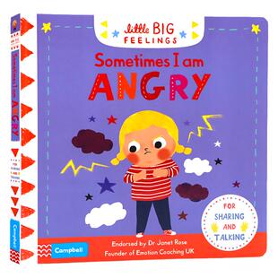 有时我很生气 英文原版绘本 Little Big Feelings Sometimes I Am Angry 儿童情绪管理情商培养精装纸板机关翻翻操作书 亲子