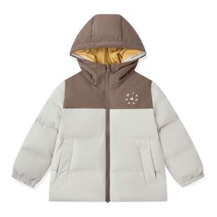 乔丹儿童生活梭织羽绒服男童2025冬季连帽短款小童双面穿运动外套