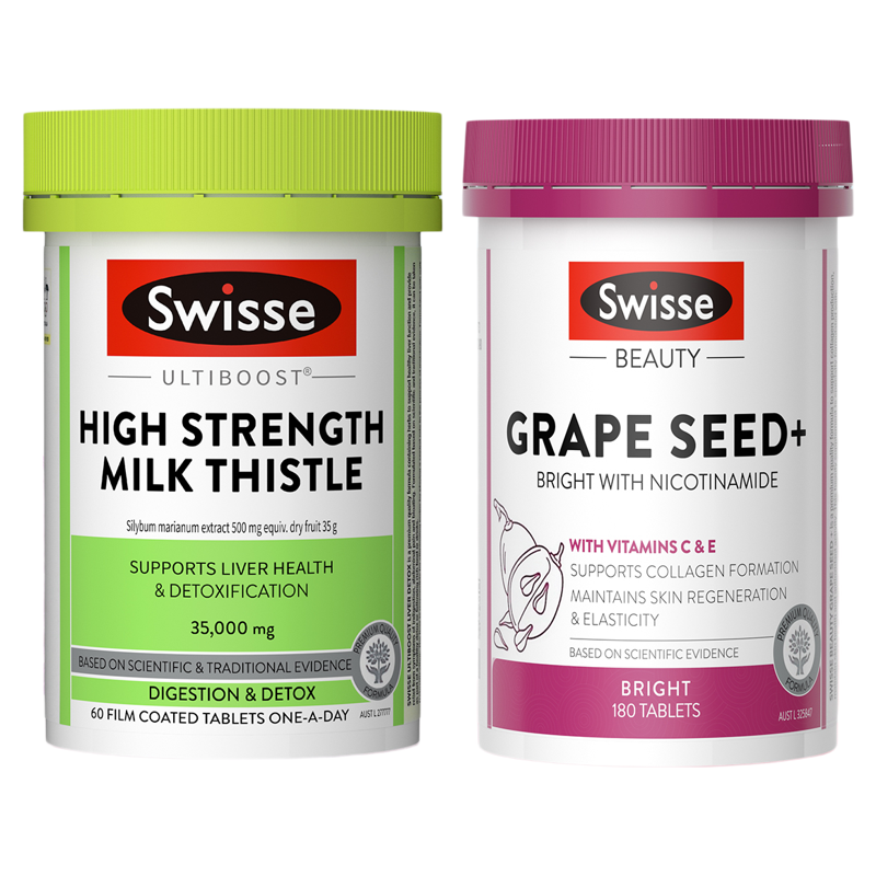 swisse奶蓟草护肝片葡萄籽熬夜