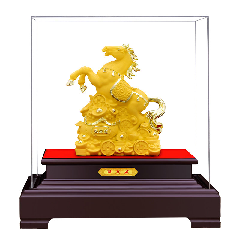 2026生肖马绒沙金摆件新年吉祥物