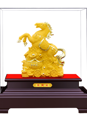 2026生肖马绒沙金摆件新年吉祥物