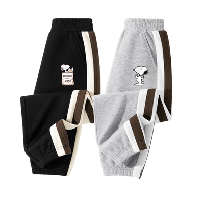 史努比男童拼接卫裤2025新款
