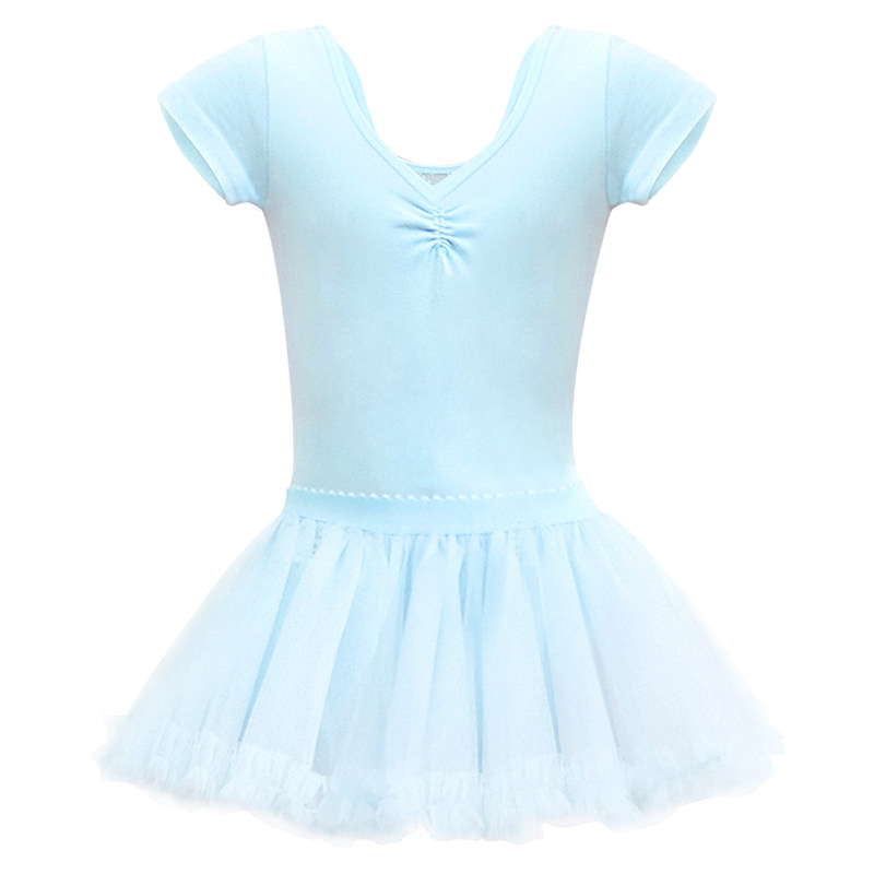 舞之恋儿童舞蹈服夏季短袖蕾丝女童练功服芭蕾跳舞演出服蓬蓬纱裙