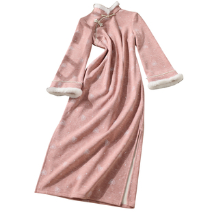 忆南栀绝美2025新款旗袍特别漂亮的掐腰冬装加绒加厚日常可穿过冬