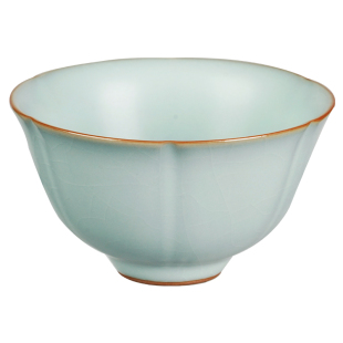 汝窑主人杯开片可养景德镇功夫茶品茗杯单杯薄胎手工汝瓷茶盏青瓷