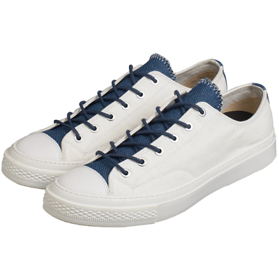 手工制作简约风低帮白色帆布鞋