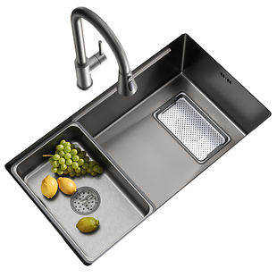 日丰集渣水槽厨房大单槽加厚304不锈钢耐刮洗碗槽家用台下洗菜盆
