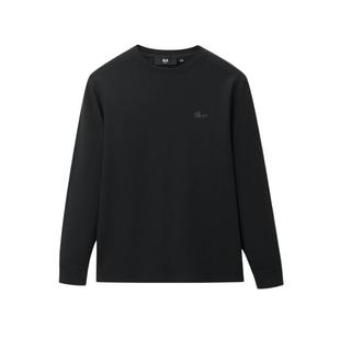 HLA/海澜之家长袖T恤男士25秋季新款字母刺绣圆领纯色打底衫男装