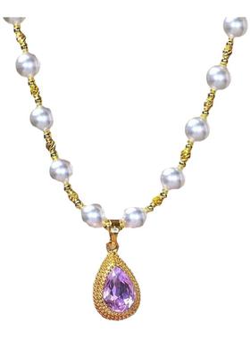 气质高级感轻奢紫色爆款颈链