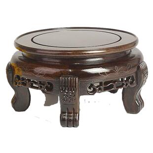 黑檀瓷器酒坛奇石底座木质摆件实木托茶具佛像花瓶花盆圆形底座