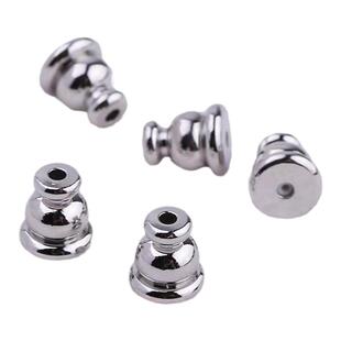 高级耳堵塞葫芦子弹头耳塞防掉扣耳钉后堵头硅胶镀18K金耳环塞子