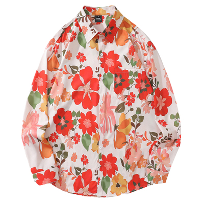 潮流宽松鲜艳花朵满印