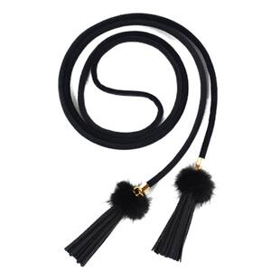 民族风腰带女连衣裙装饰绳子简约百搭皮草腰绳韩版毛衣时尚细腰链