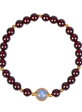 手链女ins小众转运天然月光石珠