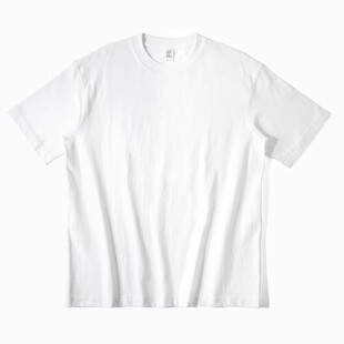 潮流美式短袖100%棉300gT恤夏季男重磅重磅纯棉体恤大码男士宽松