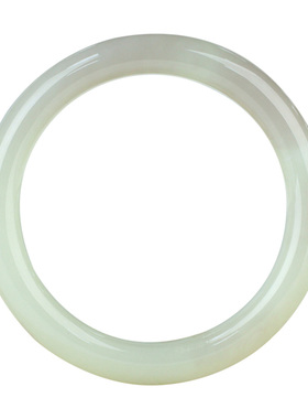 和田玉手镯女款玉镯子青白淡紫