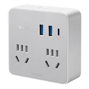 公牛正斜五孔插座面板明装带开关一转多扩展器86型魔方插排插线板