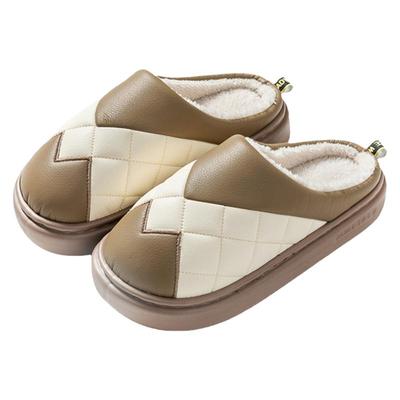 PU防水冬季毛毛拖鞋加绒
