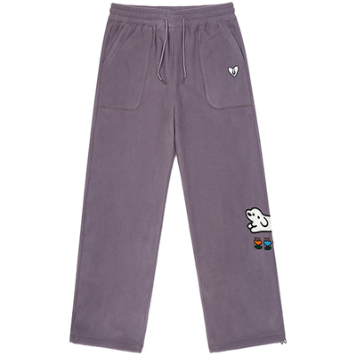 GUUKA联名小狗摇粒绒直筒裤