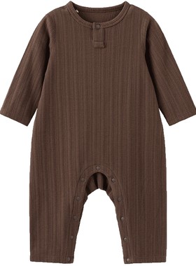 papa秋季男女宝宝连体衣长袖爬服