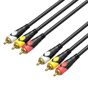 蓝叶 3v3AV视频线三对三电视连接线机顶盒dvd音频线莲花头三色3头
