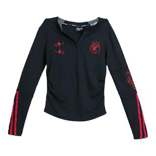 CBXLAB街舞潮牌红星夹线辣妹秋冬套装V领修身显瘦长袖个性运动裤