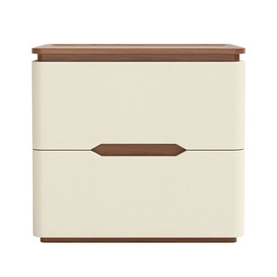 实木床头柜奶油风家用卧室2025爆款小型高级感简约原木风收纳柜子