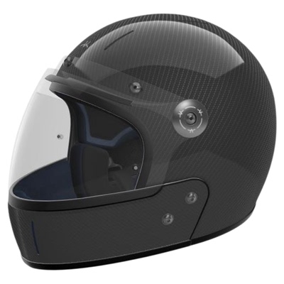 亮光黑VELDT碳纤维复古头盔