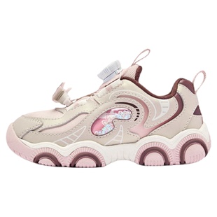 饼干鞋乔丹女童运动鞋旋钮扣2025秋季皮面儿童小童可爱轻便休闲鞋