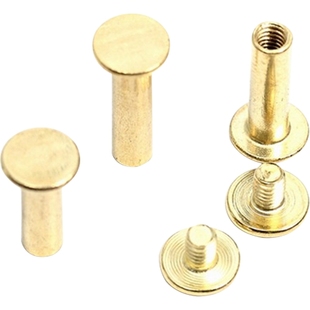 QD镀铜账本样册螺丝钉子母铆钉菜谱螺钉阴阳螺丝镀黄铜螺丝 M5