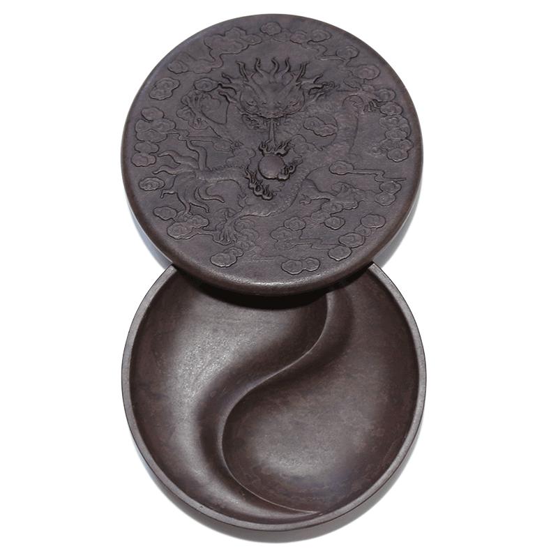 国家非遗 肇庆端砚《云龙套砚》宋坑原石带盖砚台 精品高档老坑天然原石手工端砚砚台墨条 赋比兴文房四宝