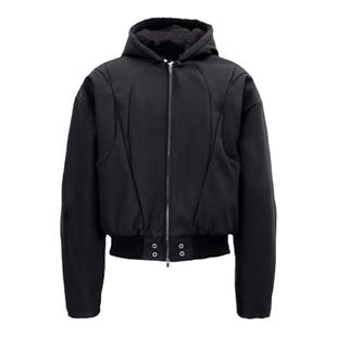 opfor皮座山雕加绒加厚重磅外套cleanfit短款保暖皮夹克男女同款