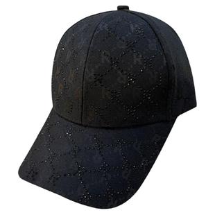 帽子女款2025新款夏季韩版水钻空顶棒球帽休闲遮阳防晒可扎高马尾