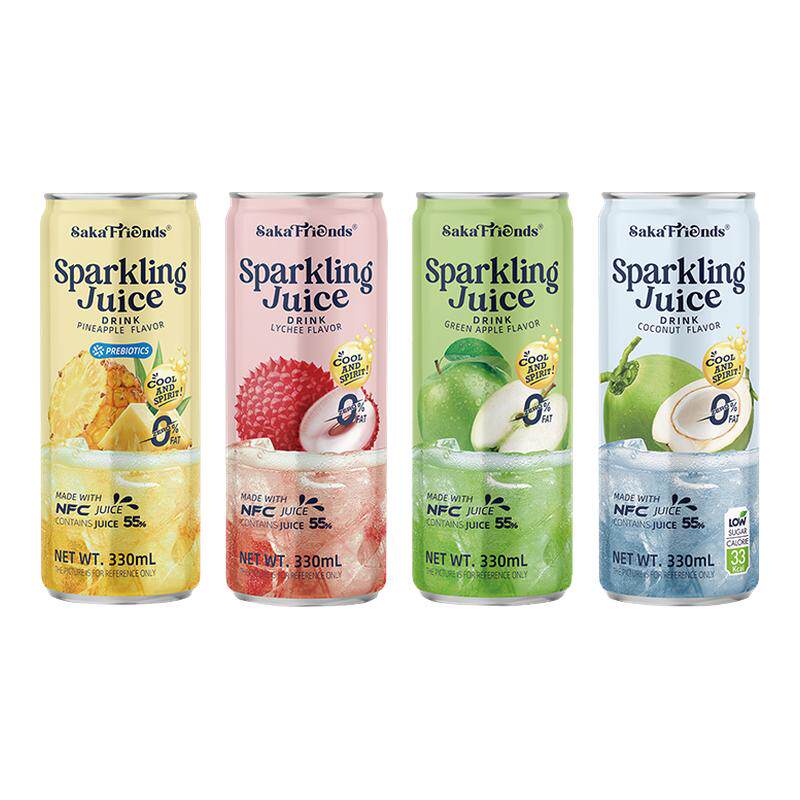 越南进口NFC果汁气泡水饮料0脂碳酸饮料菠萝(青柠低糖低卡)汽水