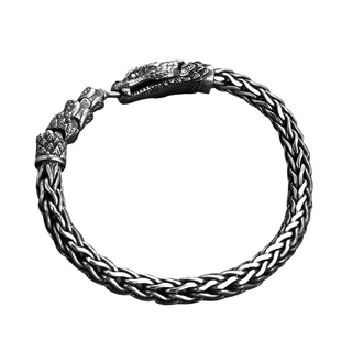 手工编织霸气高级感蛇手链纯银男生潮女复古朋克风饰品送男友礼物