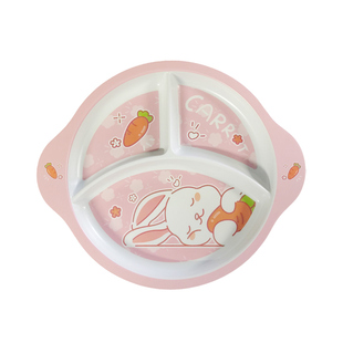 儿童餐具卡通大容量三格餐盘家用防摔防烫宝宝分格餐盘吃饭专用碗