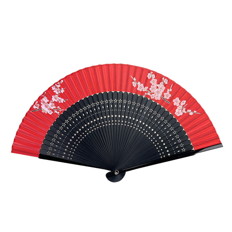 扇子舞蹈扇好甩易开丝滑红色折扇中国风汉服旗袍走秀寄明月小扇子