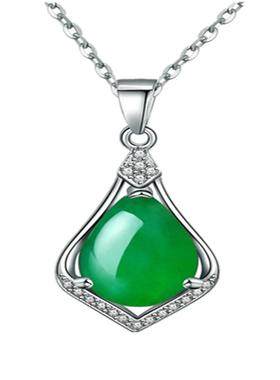 925纯银紫水晶王妃项链奢华欧洲王室绿碧玺玉髓宝石吊坠女锁骨链