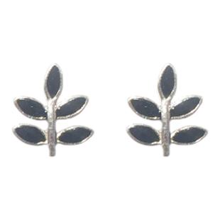 方奶奶!!极简复古文艺简约森系小树树叶耳钉韩国气质银针耳饰女